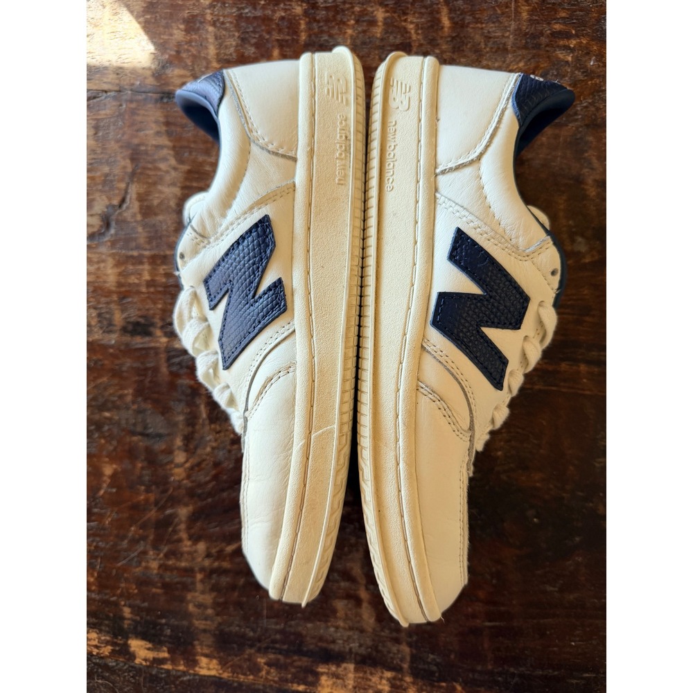 New Balance T500 Aime Leon Dore 8.5 Cream Navy Leather Tennis Streetwear EUC